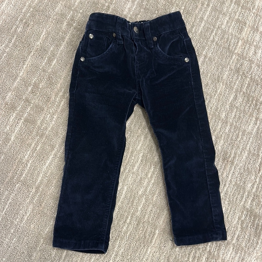 Toddler suede navy pants